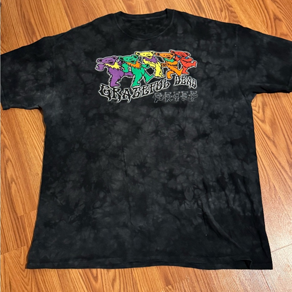 Grateful‎ Dead Band Colorful Rainbow Bears Graphic Black Tie-Dye Men's Shirt